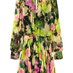 Abito corto in creponne a fiori