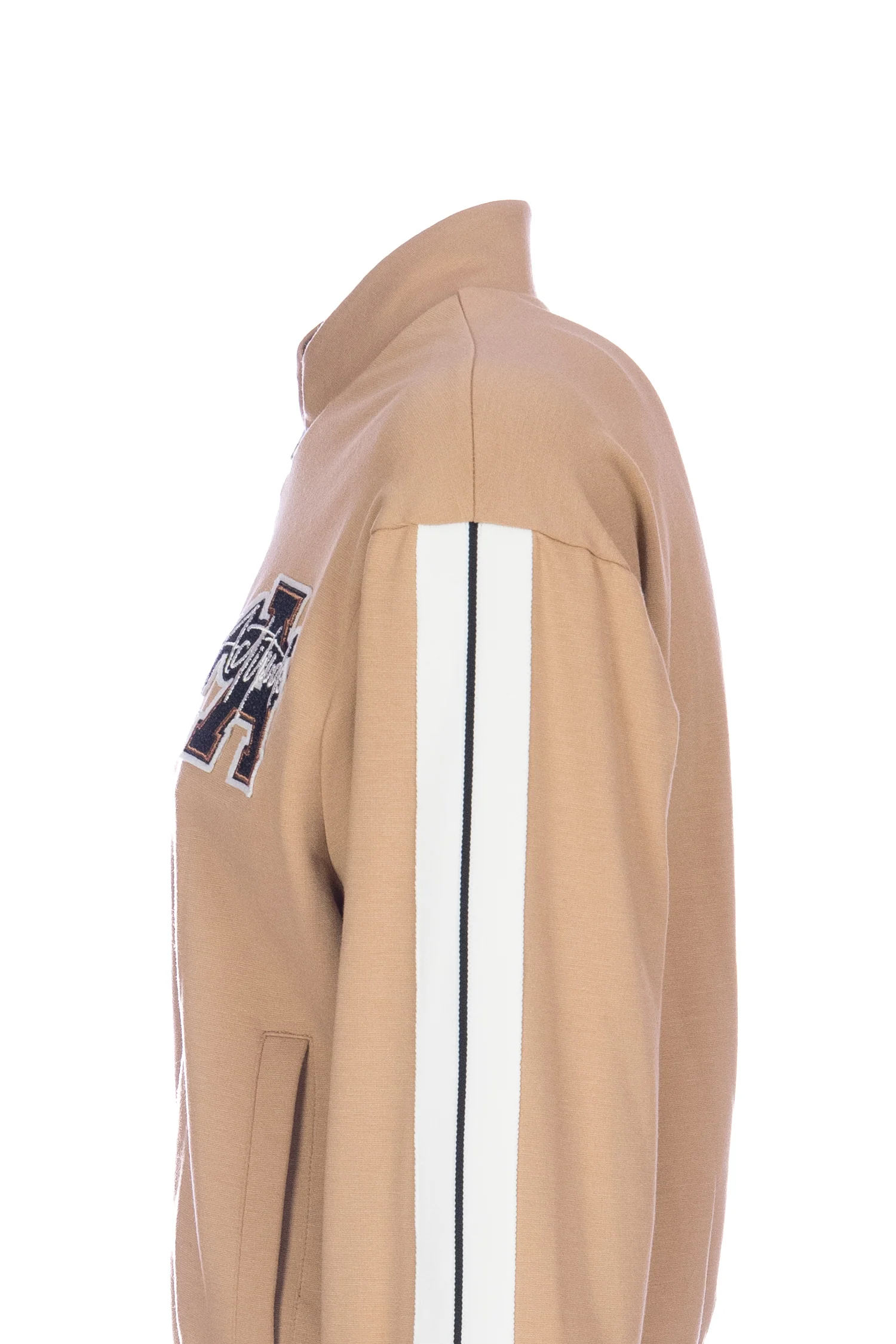 Felpa cannella con bande laterali e logo Actitude sul petto - immagine 3