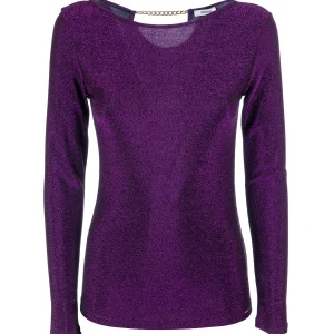 Top slim viola con lurex