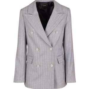 Blazer regular doppio petto in fantasia geometrica