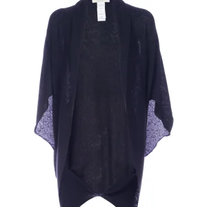 Cardigan a poncho nero in misto lana