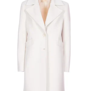 Cappotto lungo panna in panno