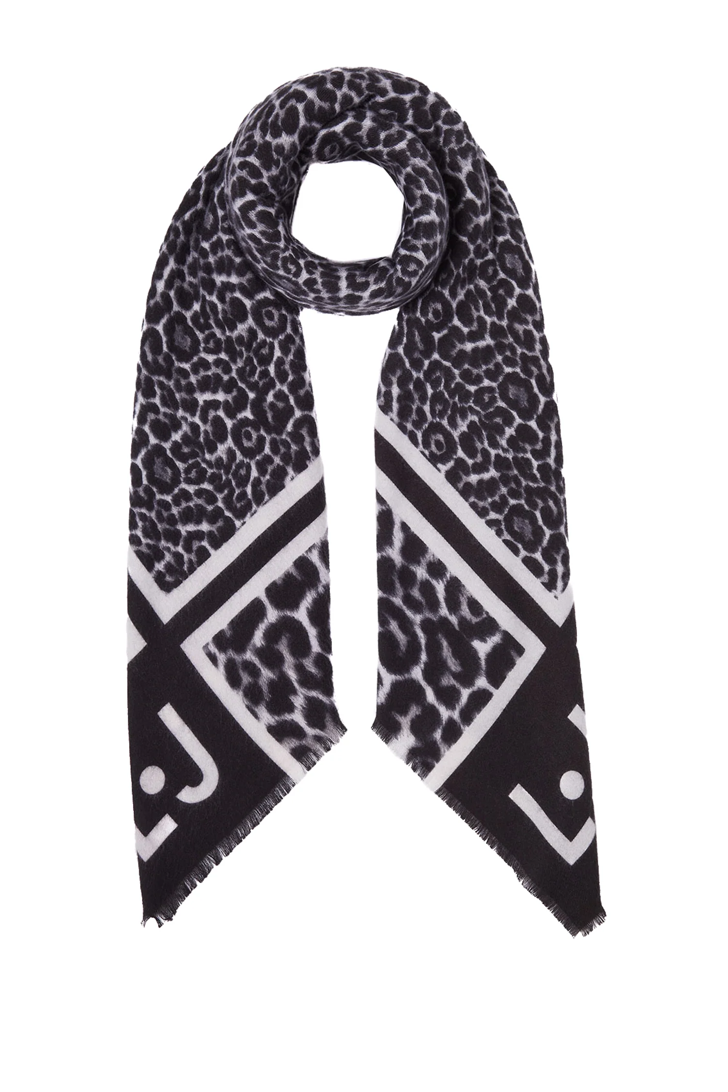 Foulard animalier nero ecosostenibile con logo - immagine 2