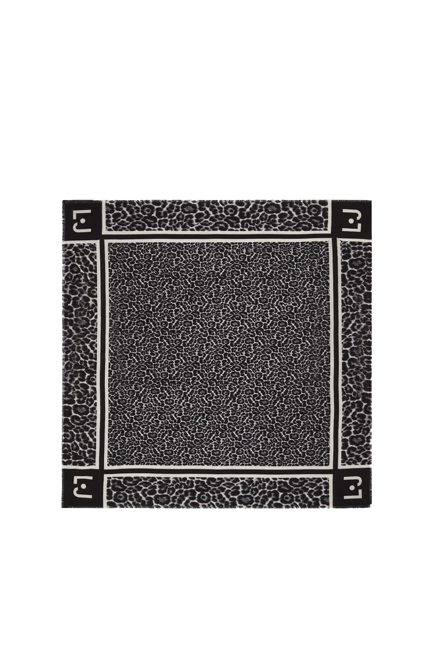 Foulard animalier nero ecosostenibile con logo - immagine 3