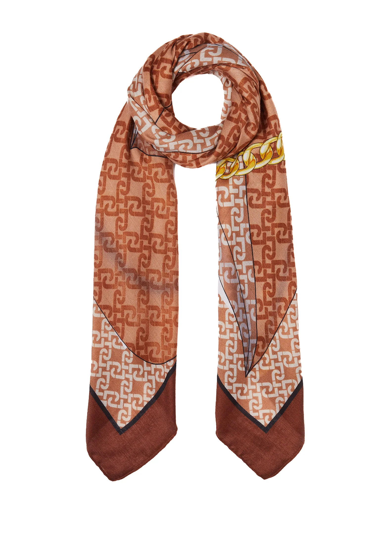 Foulard cammello ecosostenibile con stampa logo a catena - immagine 2