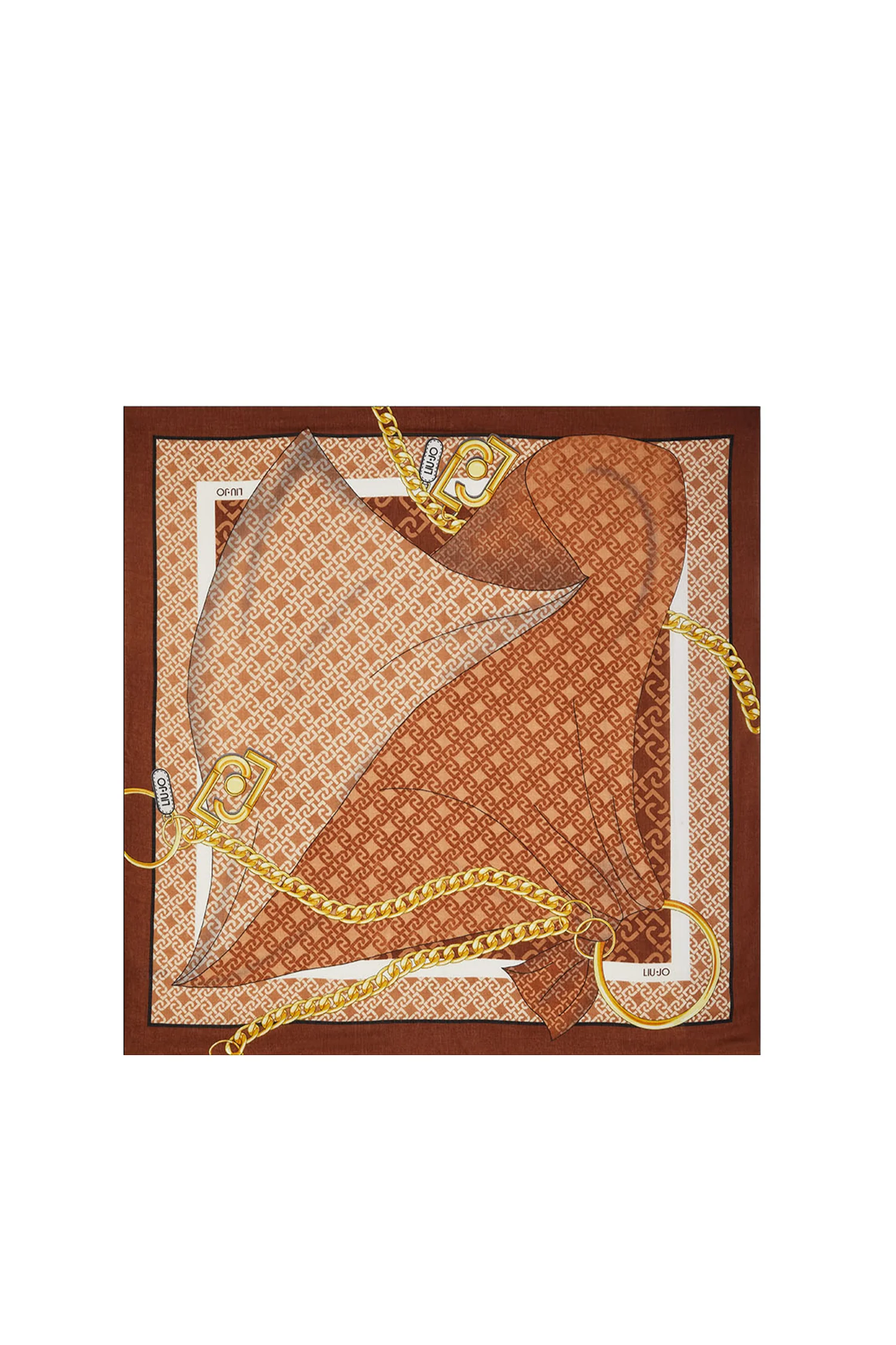 Foulard cammello ecosostenibile con stampa logo a catena - immagine 3