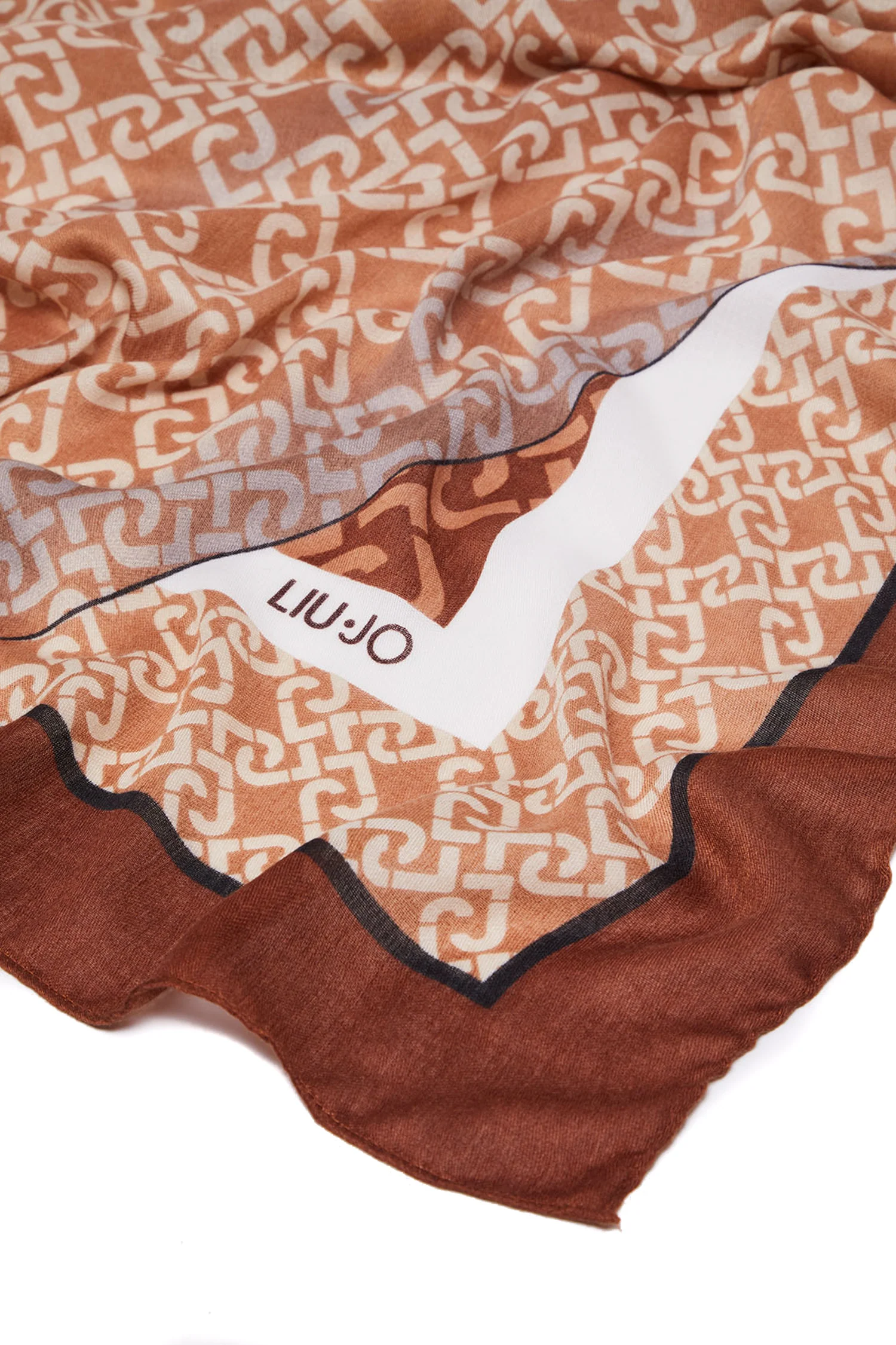 Foulard cammello ecosostenibile con stampa logo a catena - immagine 4