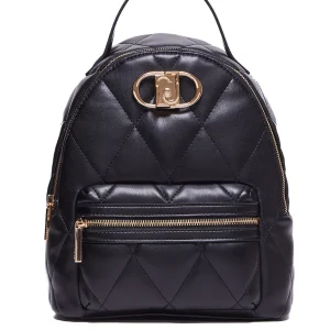 Zaino nero ecosostenibile trapuntato matelassé