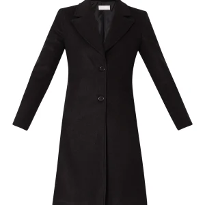 Cappotto nero in misto lana