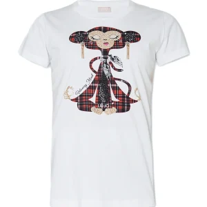 T-shirt bianca Liu Jo Better in cotone con stampa Monkey