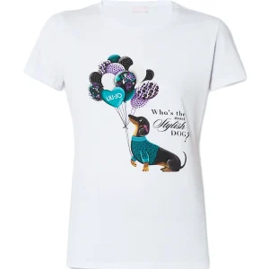 T-shirt bianca Liu Jo Better in cotone con stampa Dog