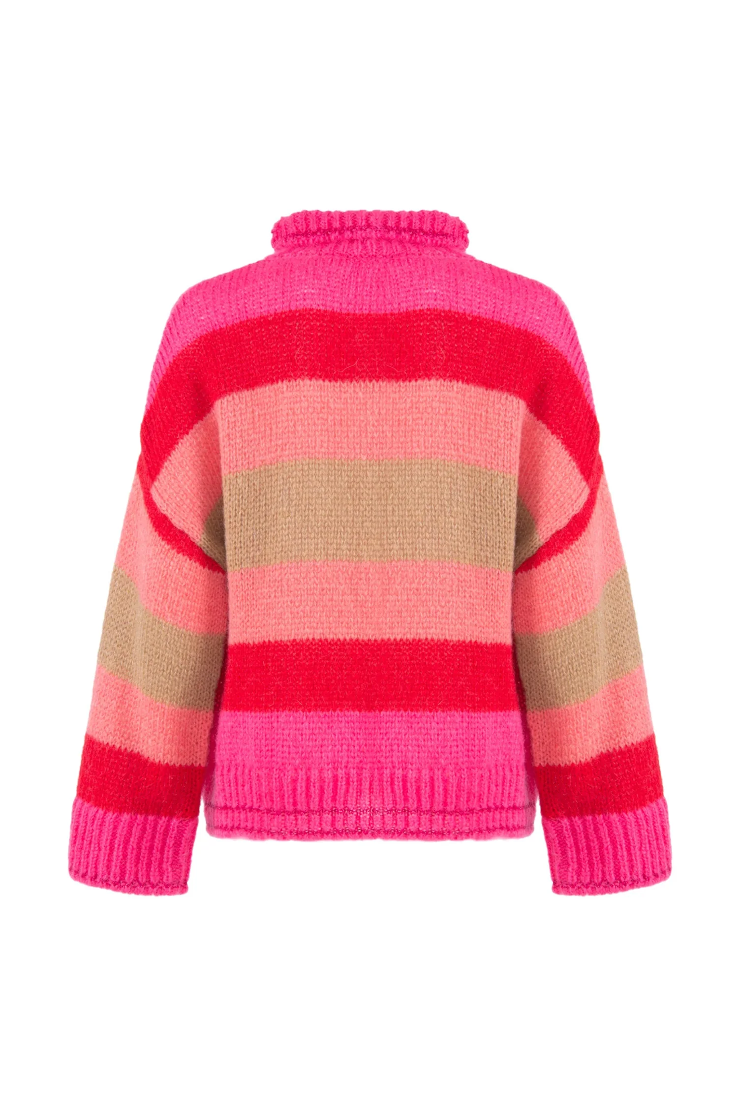 Maglia a collo alto “MARIEL” rosa in mohair con sfumatura degradè - immagine 3