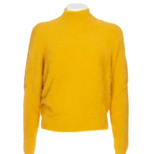 Maglia a collo alto “MINCIO” gialla effetto peluche