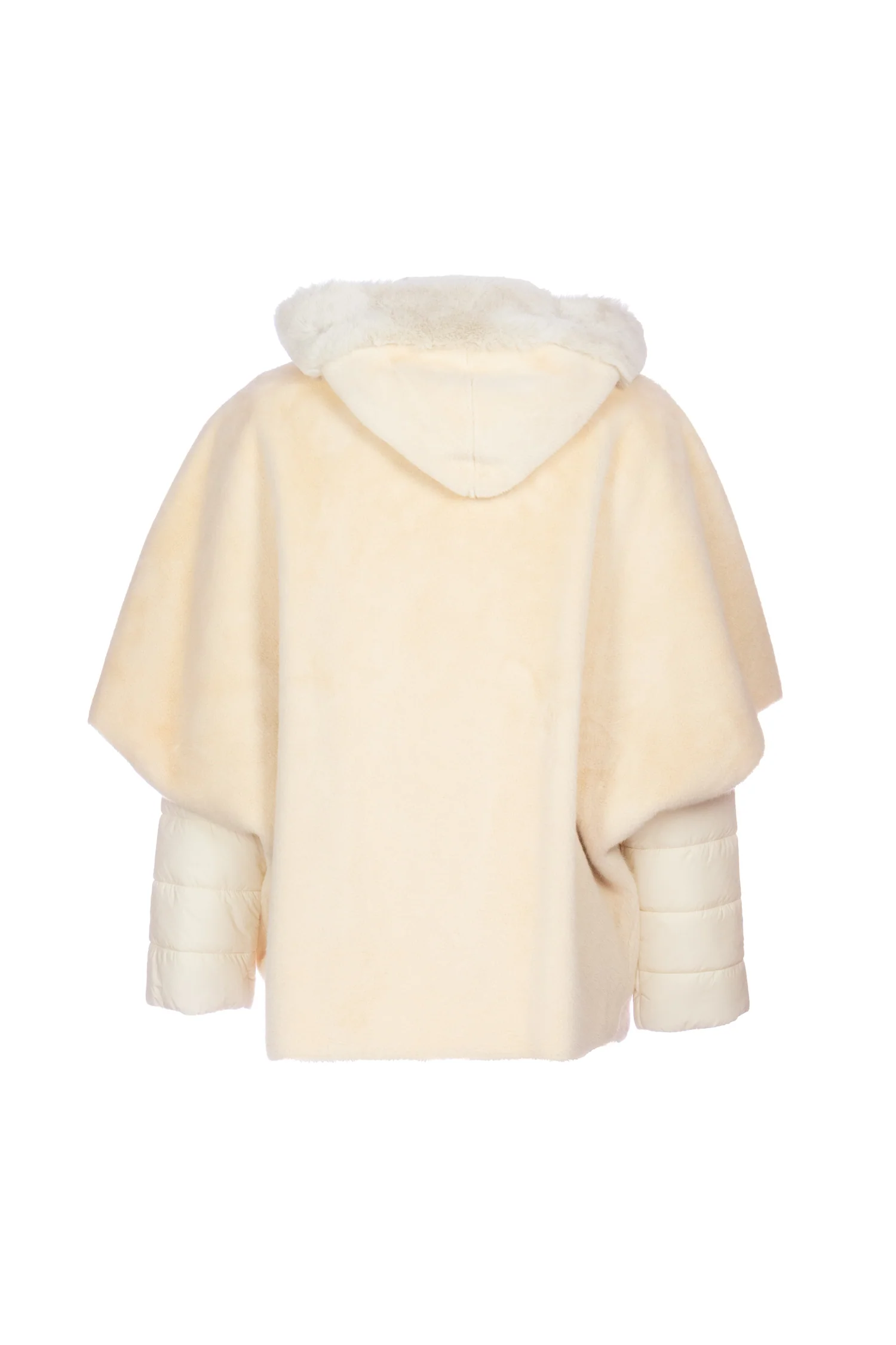 Eco-pelliccia reversibile “PAM” avorio con piumino coordinato - immagine 3