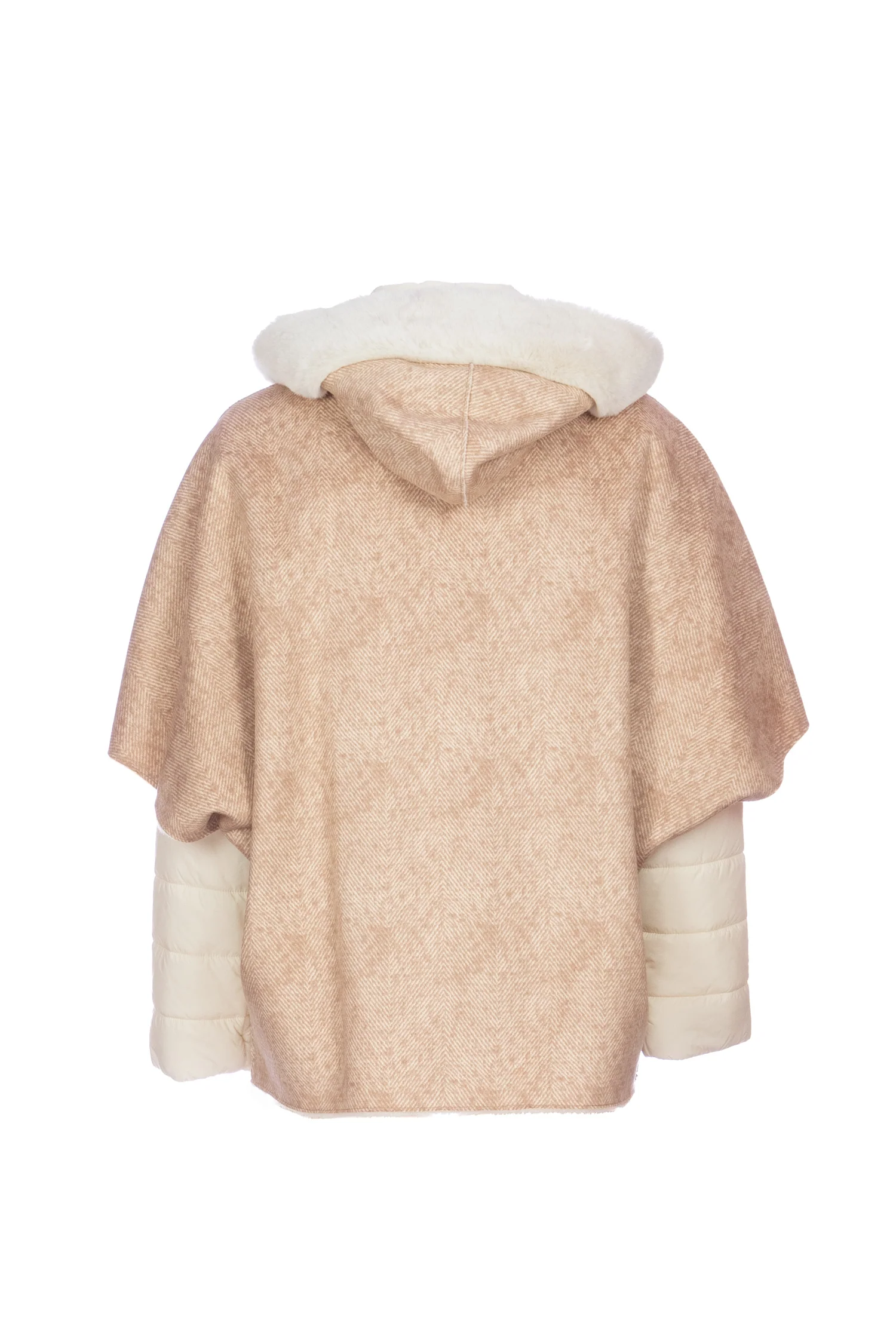 Eco-pelliccia reversibile “PAM” avorio con piumino coordinato - immagine 5