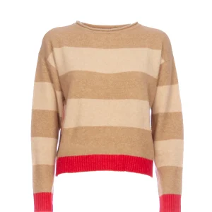 Maglia regular cammello a righe