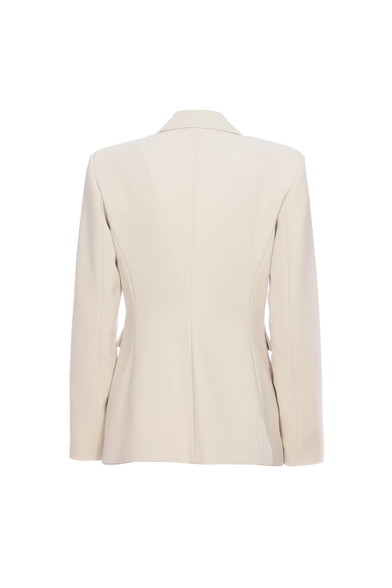Giacca blazer doppiopetto avena in crêpe - immagine 3