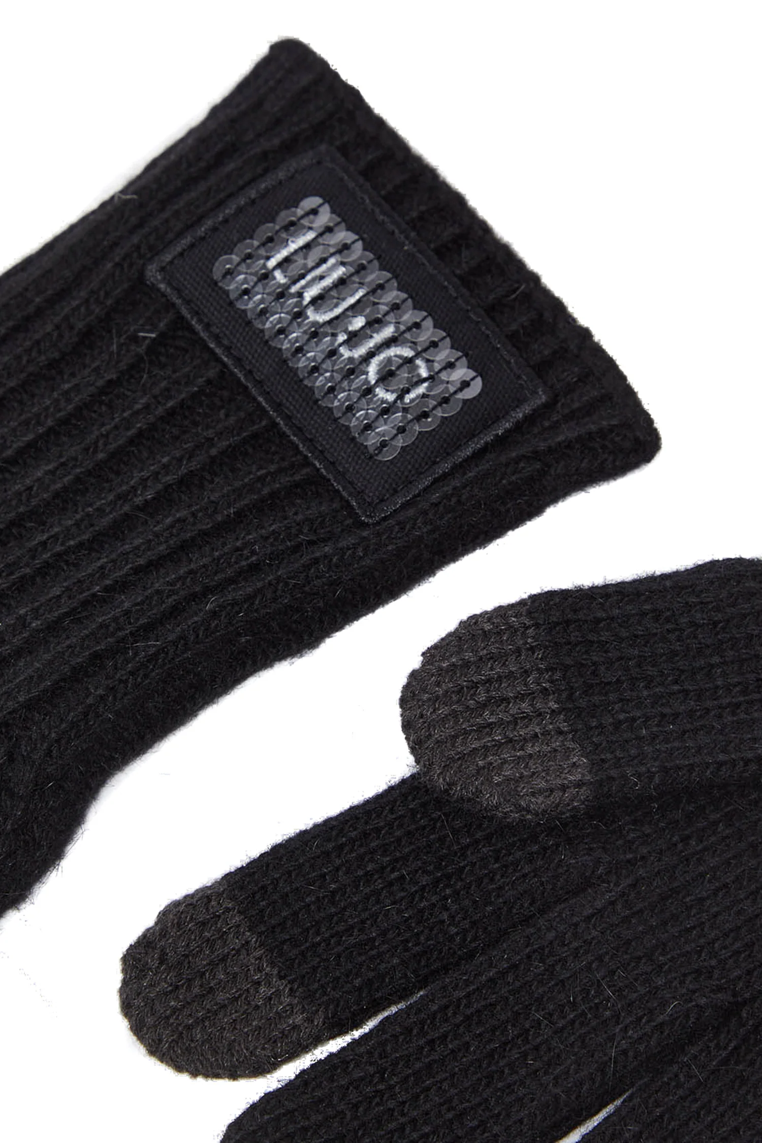 Set guanti e berretto in maglia nero - immagine 7