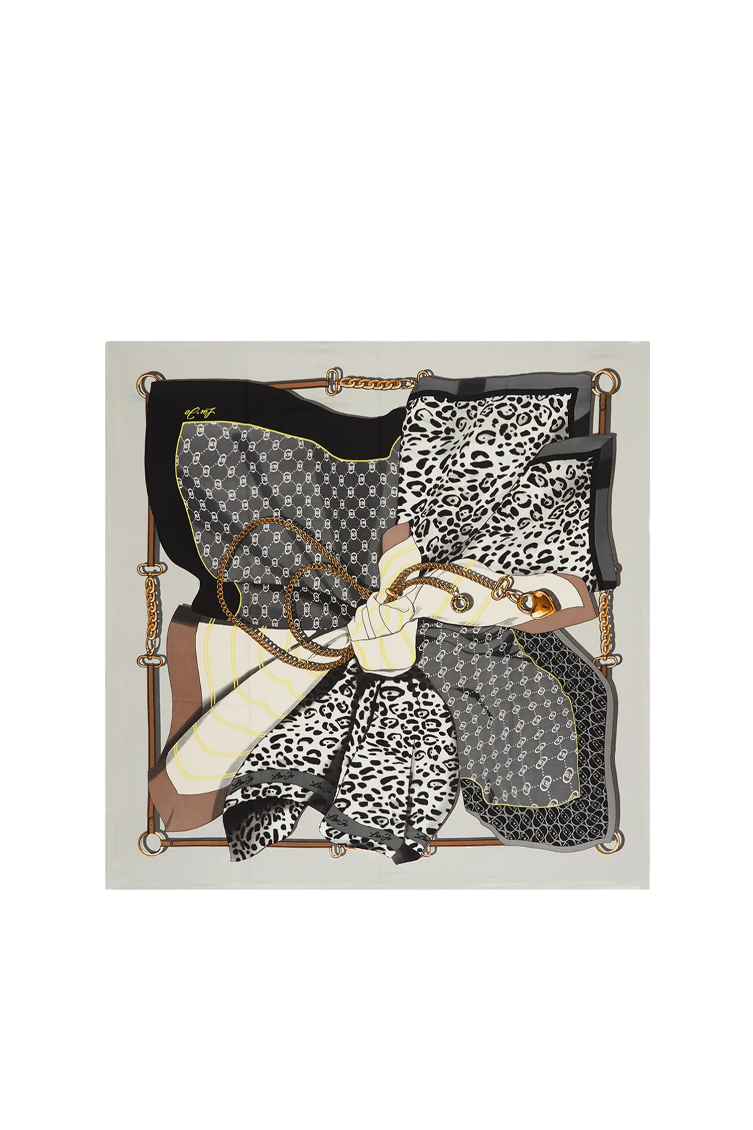 Foulard grigio ghiaccio con stampa grafica e logo - immagine 6