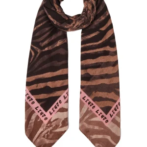 Foulard cammello con stampa pitonata