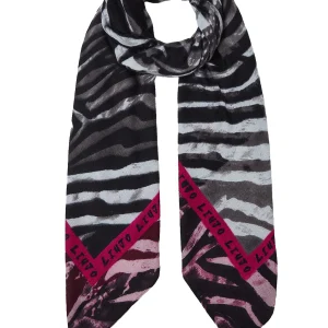 Foulard nero con stampa pitonata