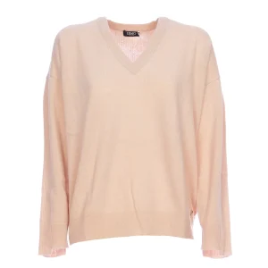 Maglia rosa cipria in lana e cashmere