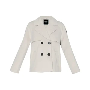 Caban grigio in misto lana