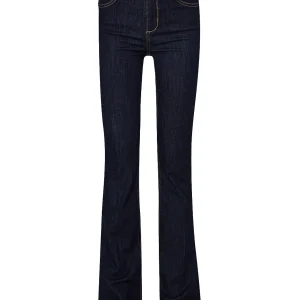 Jeans flare in denim di misto cotone stretch con cintura