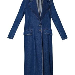 Cappotto in denim di misto cotone stretch