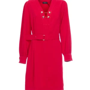 Abito “Amor” rosso in tessuto fluido