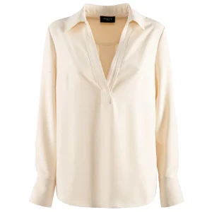 Blusa “Fancy” crema con scollo a V
