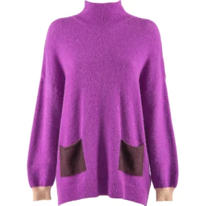 Maglia a collo alto “Miby” lavanda in mohair