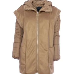 Ecomontone reversibile “Pammy” nocciola con piumino