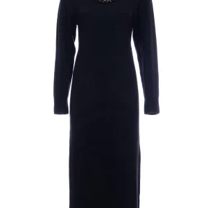 Abito “Tuareg” nero in maglia con scollo sul retro e catena