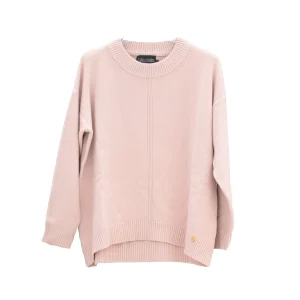 Maglia girocollo over rosa