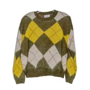 Maglia Verde con Motivo Argyle