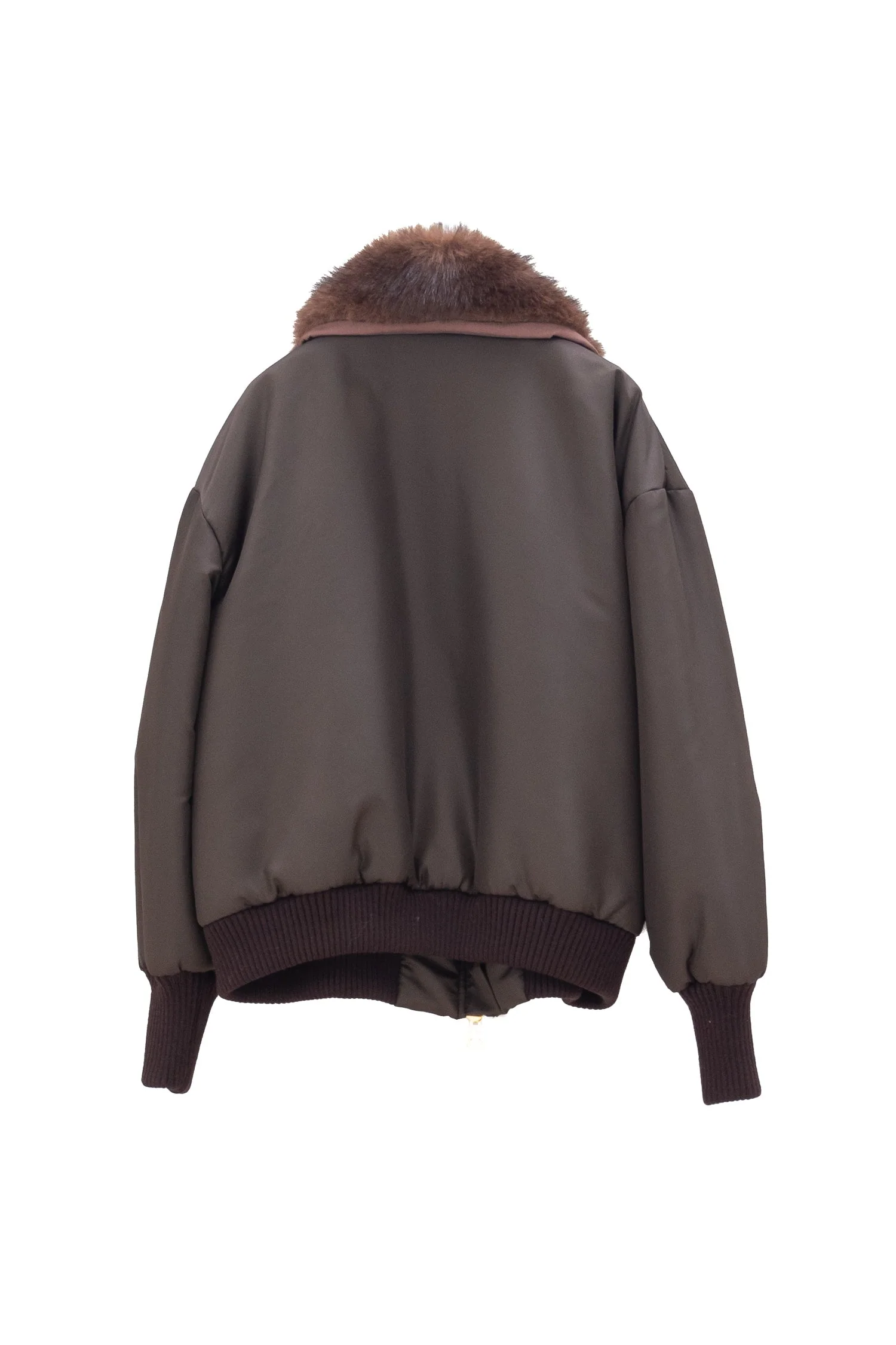 Giacca Bomber in Ecopelle con Collo in Ecopelliccia - immagine 3