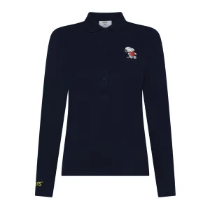 Polo slim Peanuts blu navy in piquet di cotone