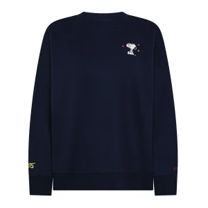 Felpa girocollo Peanuts blu nay in misto cotone