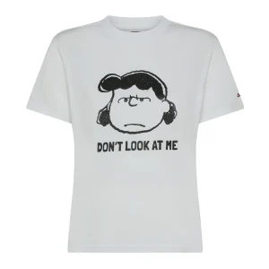 T-shirt over Peanuts bianca in cotone