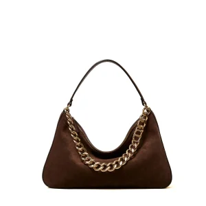 Borsa 'Liliane' media color caffè in suede