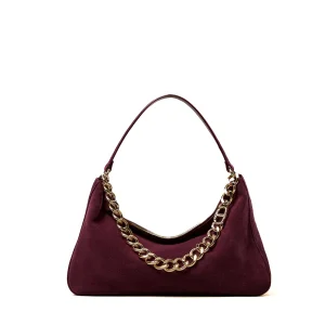 Borsa 'Liliane' media color vino in suede