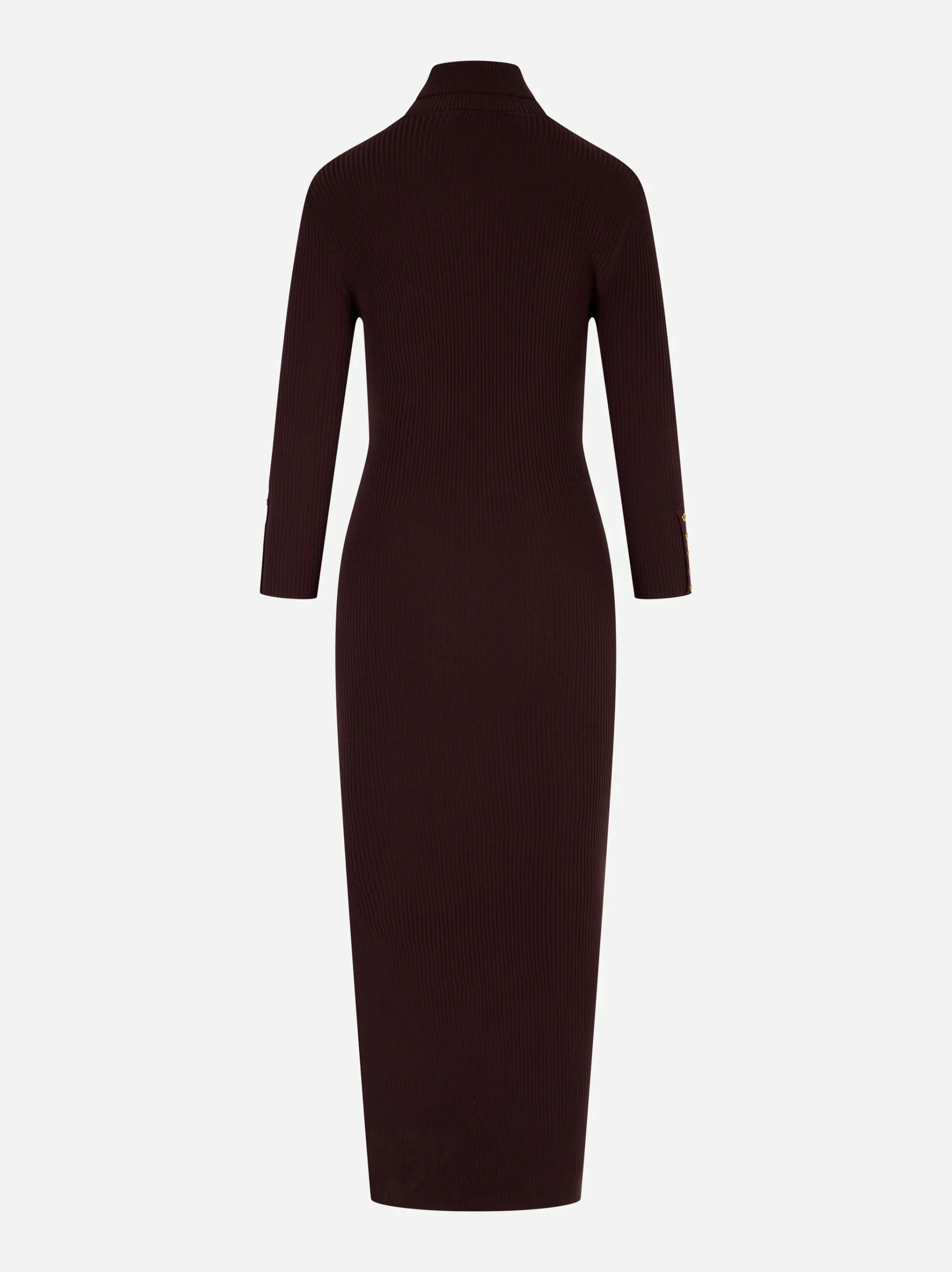 Abito in maglia a costine con taschino Bordeaux - immagine 6