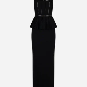 Abito Red Carpet in maglia con baschina Nero