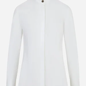 Camicia slim bianca in popeline stretch Bianca