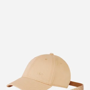 Cappello baseball in gabardina con nastro Beige