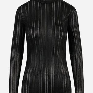 Dolcevita con trasparenze Nero