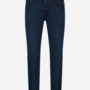 Jeans Brighton carrot fit in denim fermo Blu