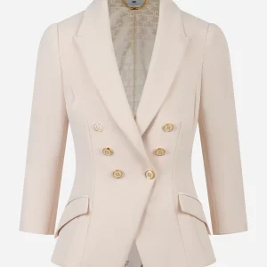 Giacca in doppio crepe Bianca