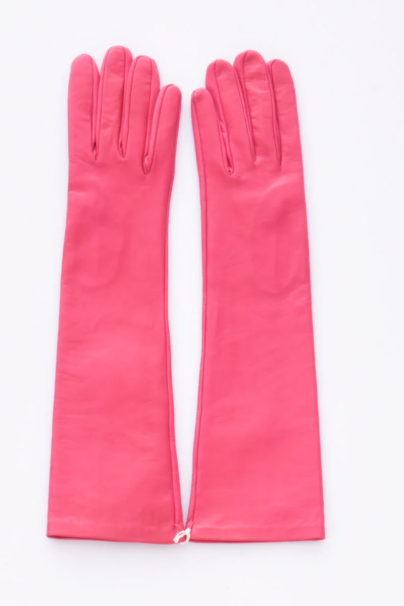 Alpo Guanti In Nappa Fucsia Donna - immagine 2
